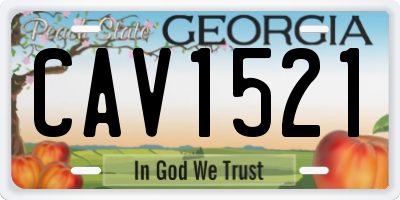 GA license plate CAV1521