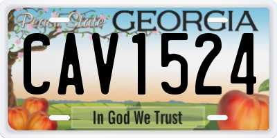 GA license plate CAV1524