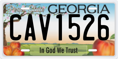 GA license plate CAV1526