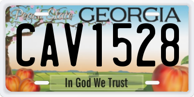 GA license plate CAV1528