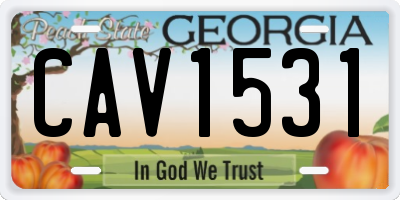 GA license plate CAV1531