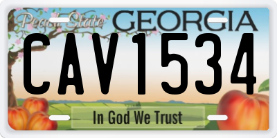 GA license plate CAV1534