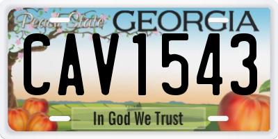 GA license plate CAV1543