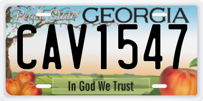 GA license plate CAV1547