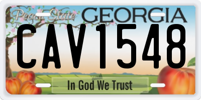 GA license plate CAV1548