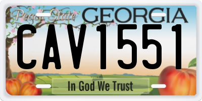 GA license plate CAV1551