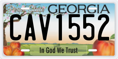 GA license plate CAV1552