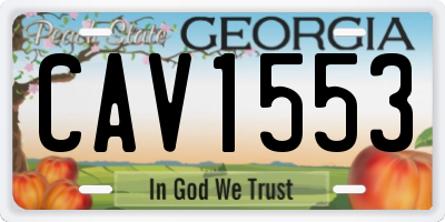 GA license plate CAV1553