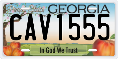GA license plate CAV1555