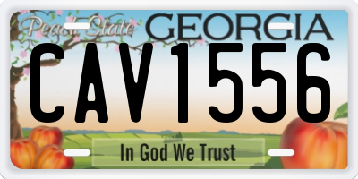 GA license plate CAV1556