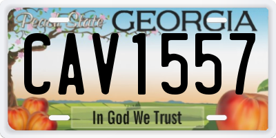 GA license plate CAV1557