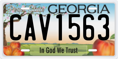 GA license plate CAV1563