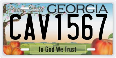 GA license plate CAV1567