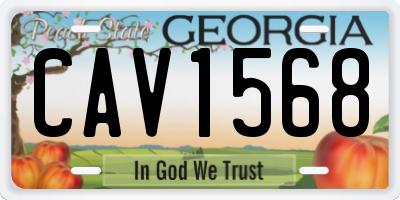 GA license plate CAV1568