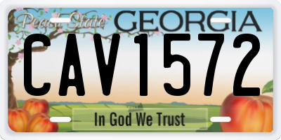 GA license plate CAV1572