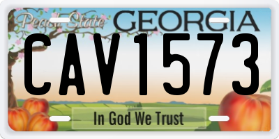 GA license plate CAV1573
