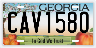 GA license plate CAV1580