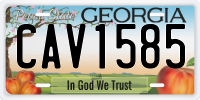 GA license plate CAV1585