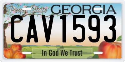 GA license plate CAV1593
