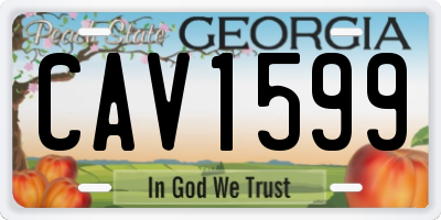 GA license plate CAV1599