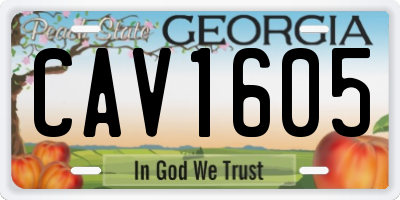 GA license plate CAV1605