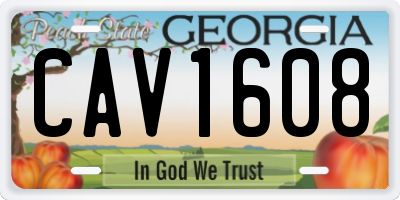 GA license plate CAV1608
