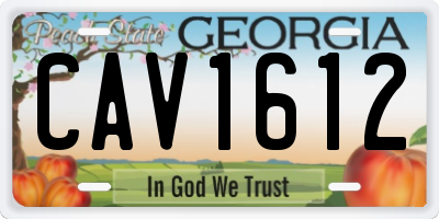 GA license plate CAV1612