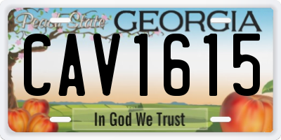 GA license plate CAV1615
