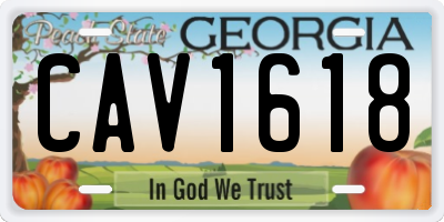 GA license plate CAV1618