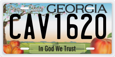 GA license plate CAV1620