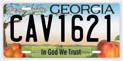 GA license plate CAV1621