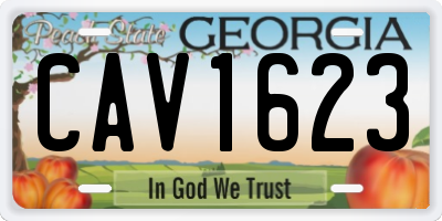 GA license plate CAV1623