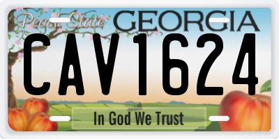 GA license plate CAV1624