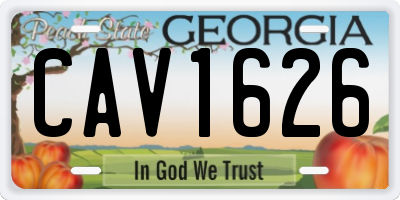 GA license plate CAV1626