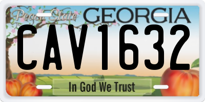 GA license plate CAV1632