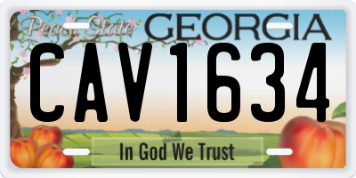 GA license plate CAV1634