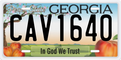GA license plate CAV1640