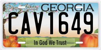 GA license plate CAV1649