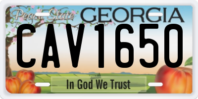GA license plate CAV1650