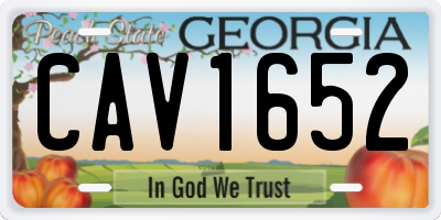 GA license plate CAV1652