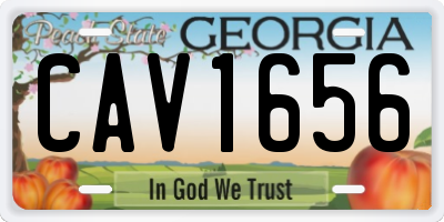 GA license plate CAV1656