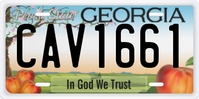 GA license plate CAV1661