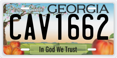 GA license plate CAV1662