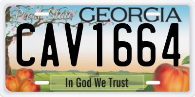 GA license plate CAV1664