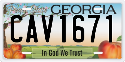 GA license plate CAV1671