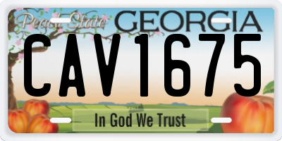 GA license plate CAV1675