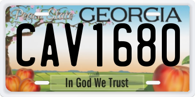GA license plate CAV1680