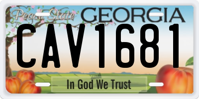 GA license plate CAV1681