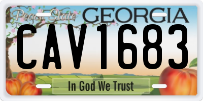 GA license plate CAV1683