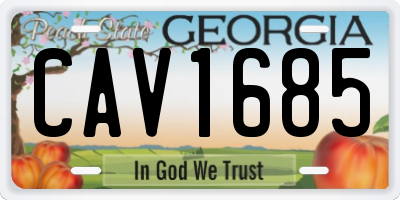 GA license plate CAV1685